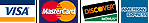 Visa ,MasterCard, Discover, American Express, and e-Check